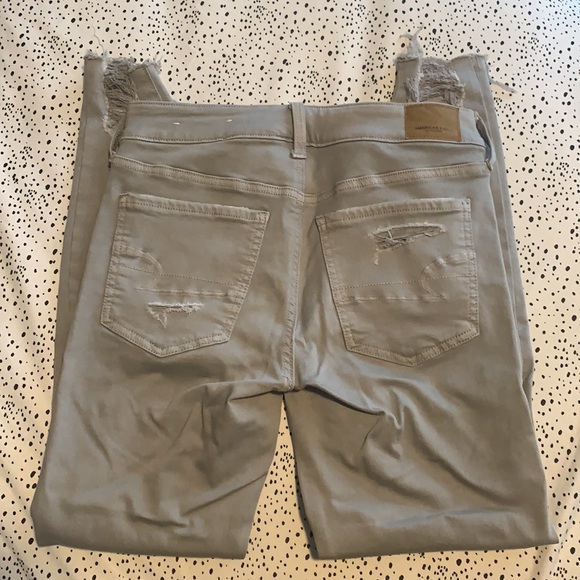 American Eagle Outfitters Grey Distressed Jeggings - Picture 5 of 8